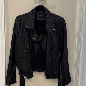 Elodie Black Leather Moto Jacket